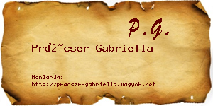Prácser Gabriella névjegykártya